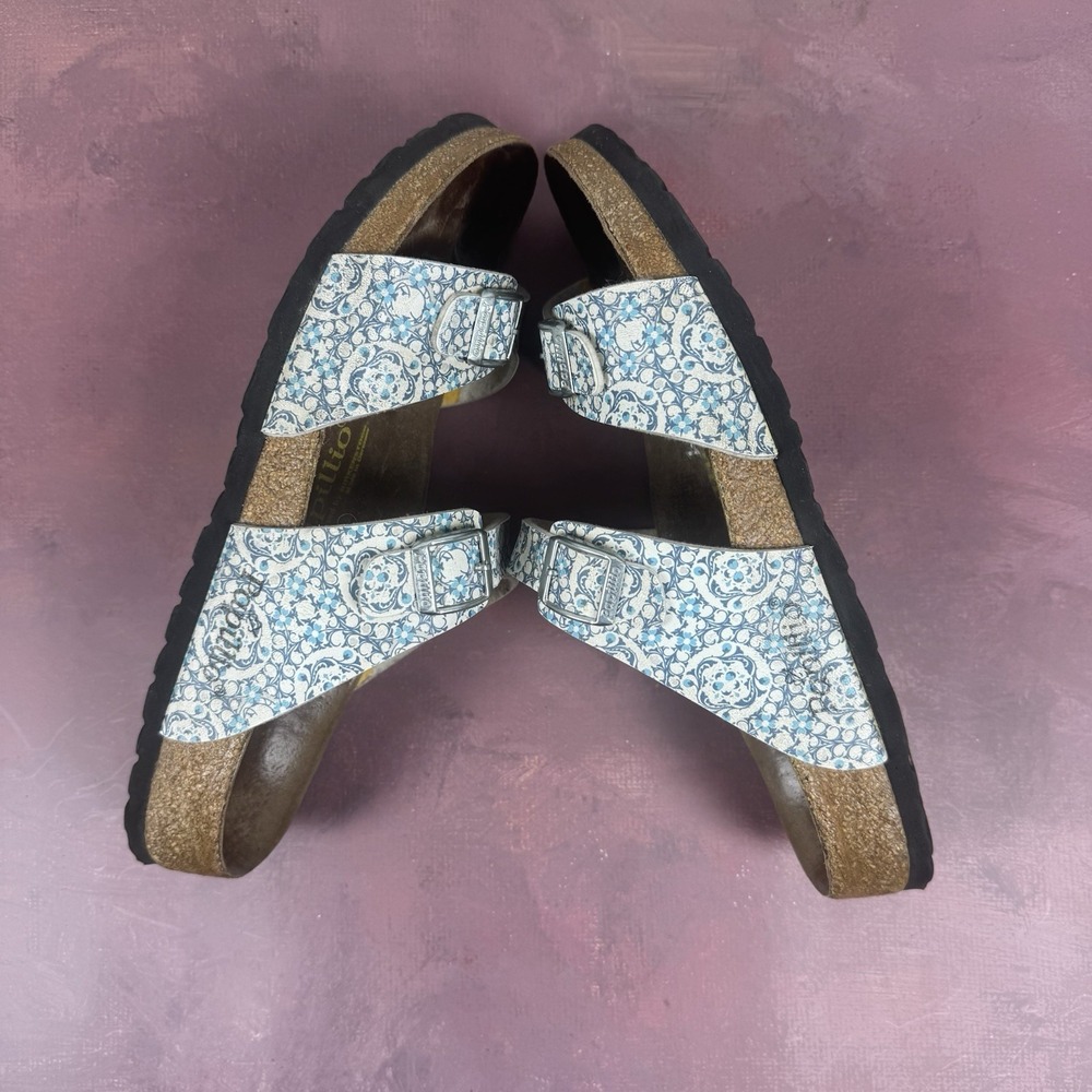Birkenstock Papillio Chamomile Kaleidoscope Sydney Two Strap Slide Womens Sz 10 - Picture 11 of 12